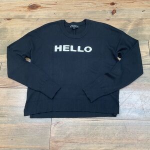 ‼️BLACK CREW NECK SWEATER “HELLO/GOODBYE” SWEATER‼️